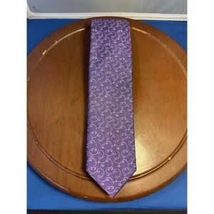 Alara Purple Swirl Men's 100% Silk‎ Tie Necktie